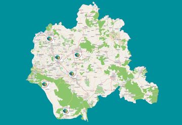 Eine Karte von Lippe mit den JRK-Ortsvereinen