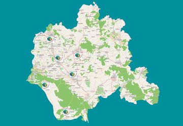 Karte: www.openstreetmap.org; Lizenz: CC-BY-SA Eine Karte von Lippe mit den JRK-Ortsvereinen